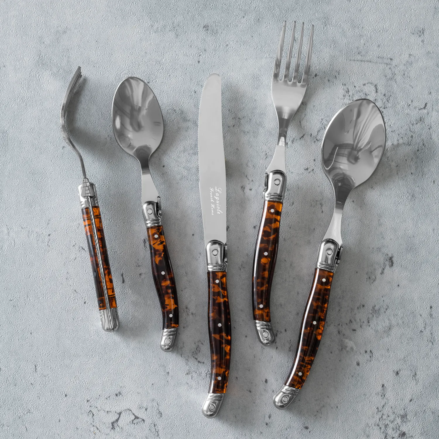 French Home Laguiole Stainless Steel Flatware, 20-Piece Set