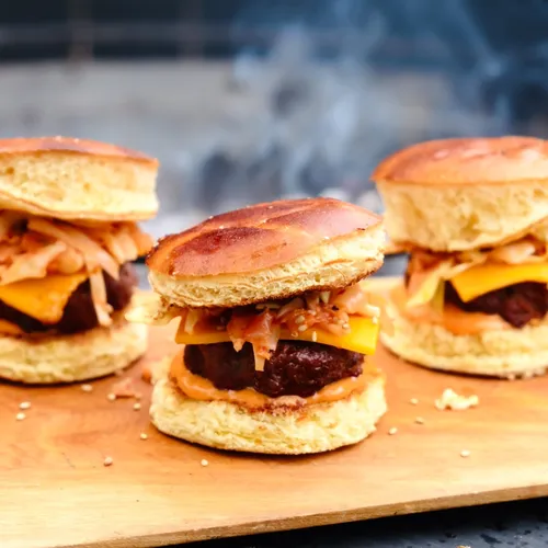 Korean Bbq Sliders with Kimchi Slaw