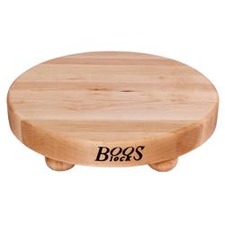 John Boos Maple Edge-Grain Round Serving Board w/ Feet,1.5" Thick