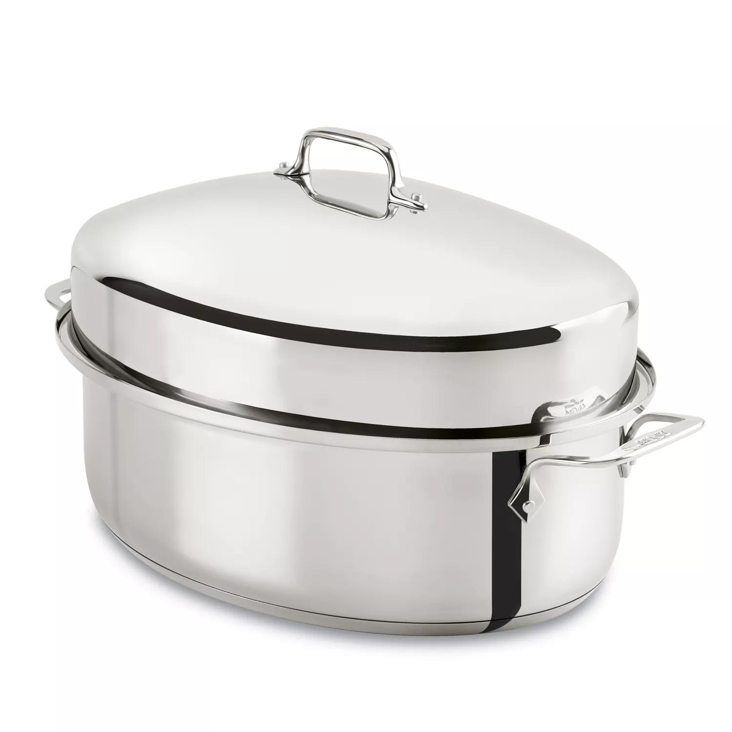 6-Quart Enameled Coated Oval Roaster with Stainless Steel Lid