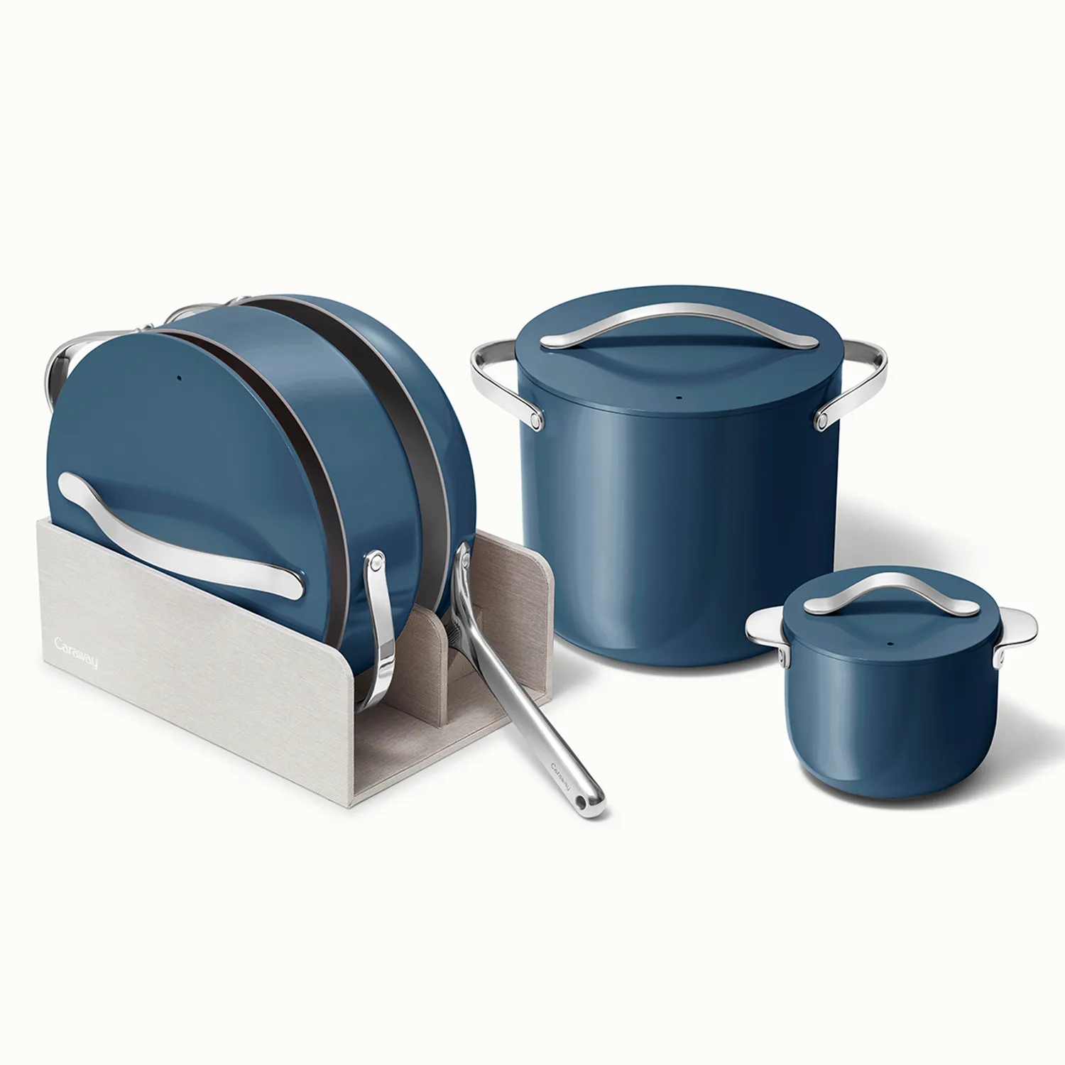 Caraway Ceramic Nonstick Cookware+ 7-Piece Set with Bonus Storage