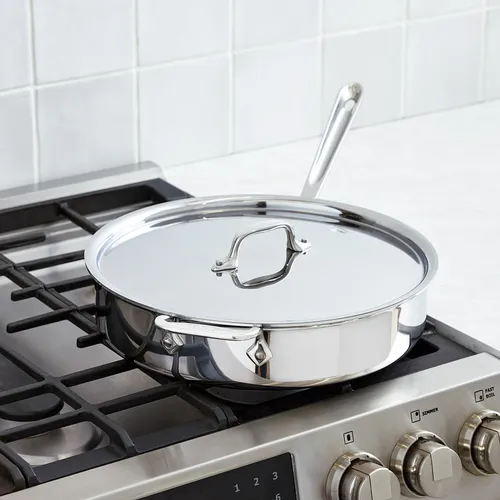 All-Clad D3 Stainless Steel Covered Sauté Pan
