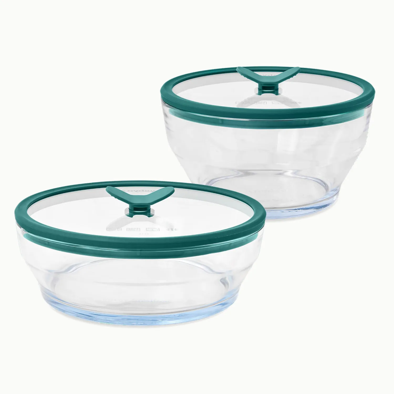 Anyday Microwave Large 4-Piece Glass Round Dish Set