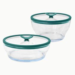 Anyday Microwave Large 4-Piece Glass Round Dish Set