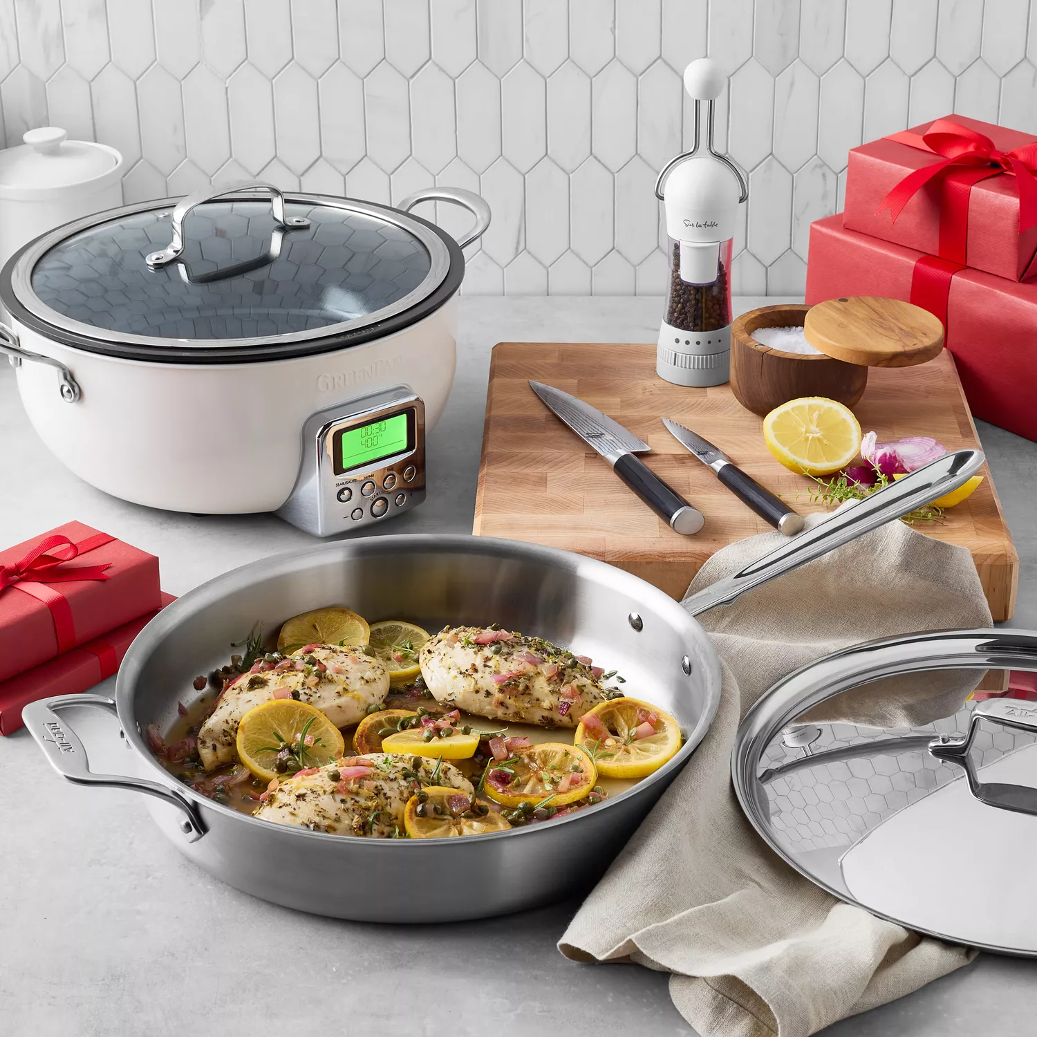 All-Clad D5 Brushed Stainless Steel Saut&#233; Pans