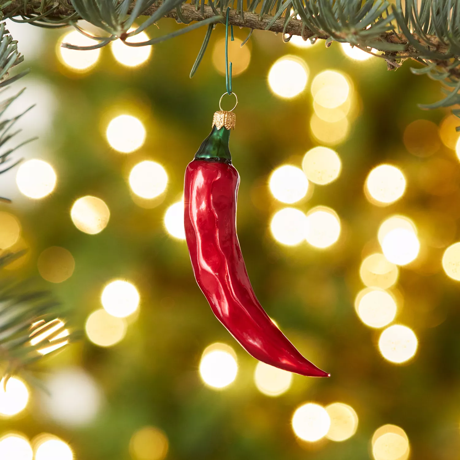 Red Chile Pepper Glass Ornament