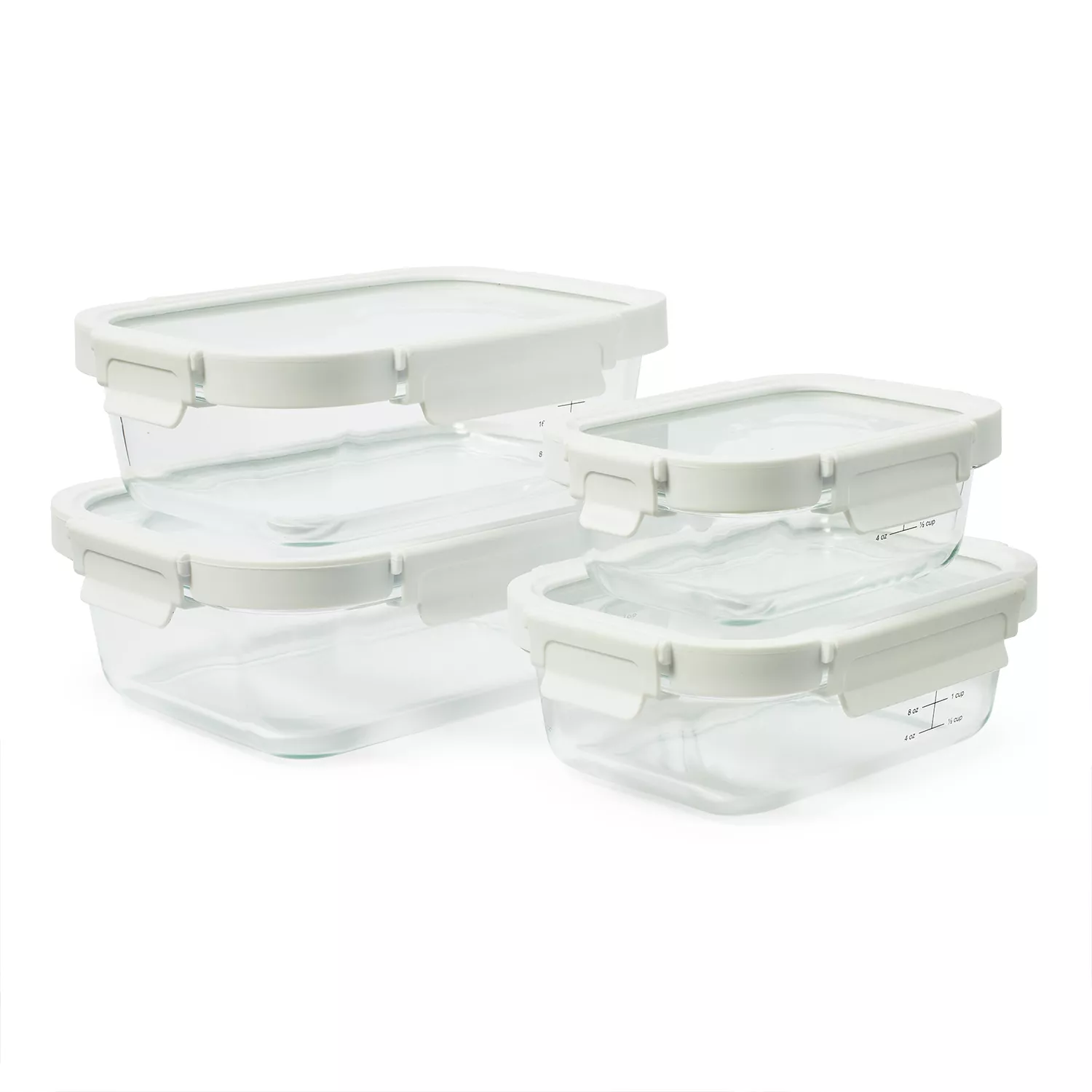 Sur La Table Glass Storage Containers, 8-Piece Set, Clear