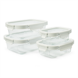 Sur La Table Glass Storage Containers, 8-Piece Set These storage containers are really nice, lid goes on very tight, keeps food fresh