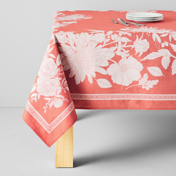 Sur La Table Jacquard Floral Tablecloth, Terracotta