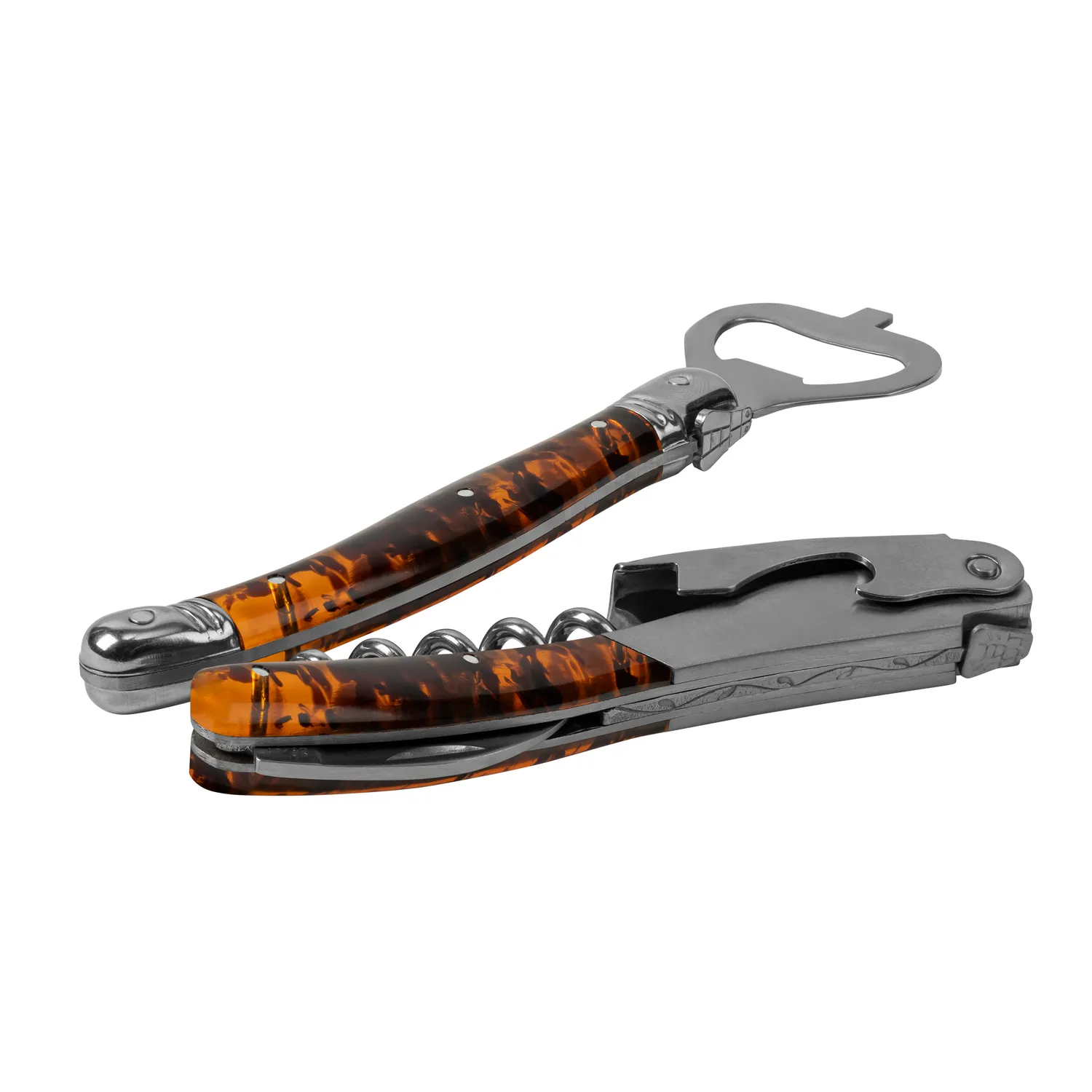 French Home Laguiole Pakkawod Bottle Opener Bar and Corkscrew Set