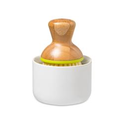 Full Circle Scrub Brush with Dish Ceramic soap dispenser