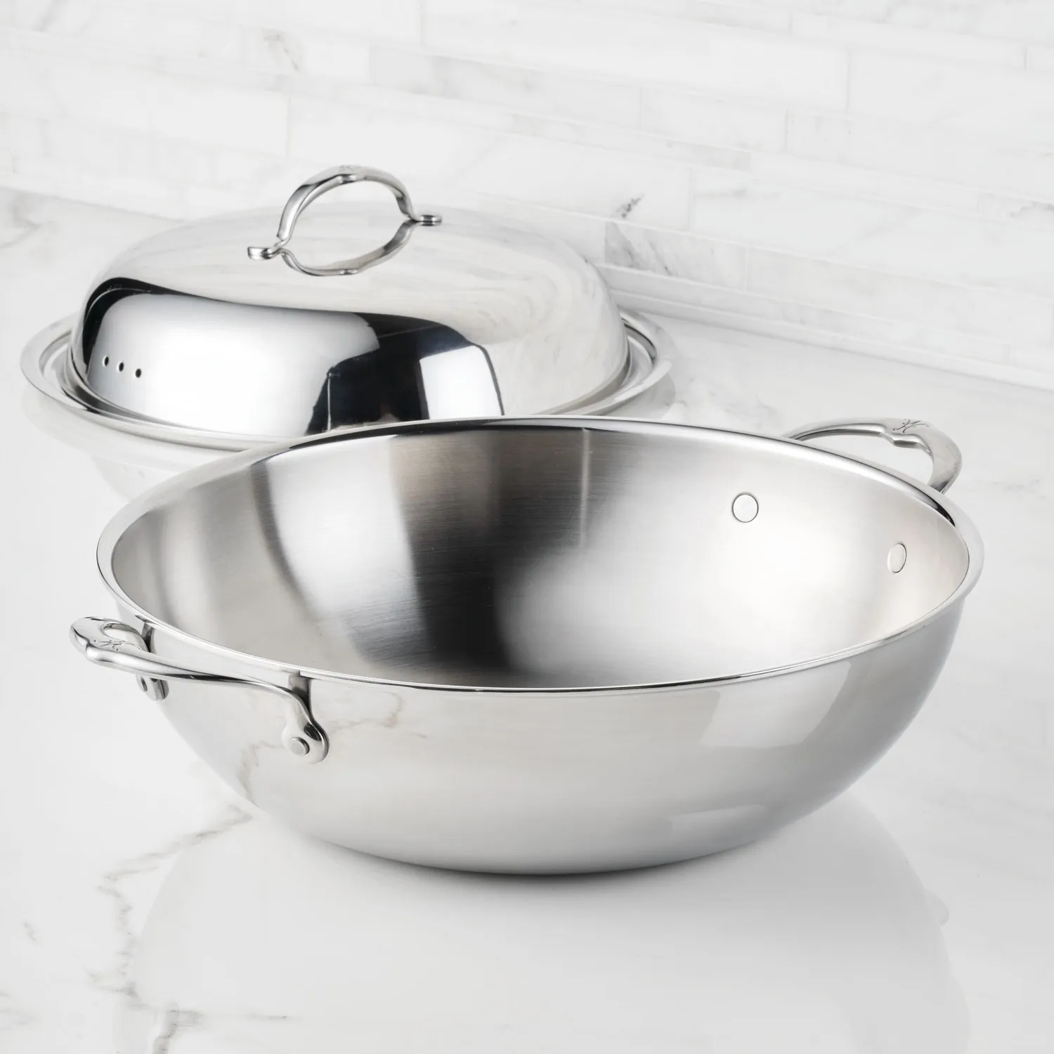 Hestan ProBond Luxe Stainless Steel Wok with Lid, 14"