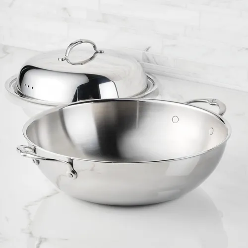 Hestan ProBond Luxe Stainless Steel Wok with Lid, 14"