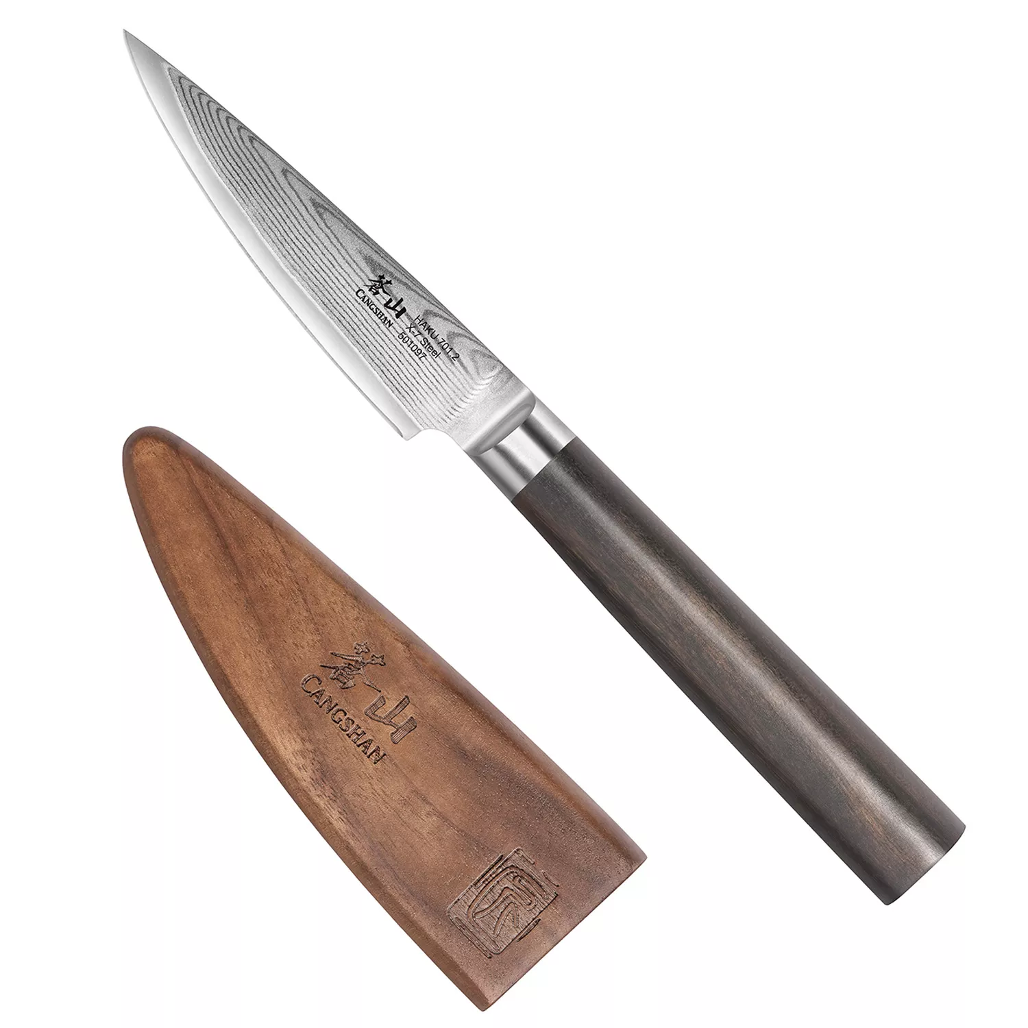 Cangshan HAKU Series 501097 X-7 Damascus Steel Forged 3.5-inch Paring Knife  w