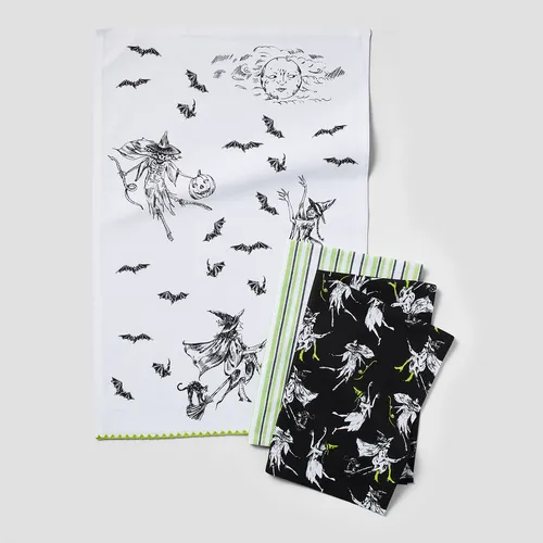 Sur La Table Halloween Witches Towels, Set of 3