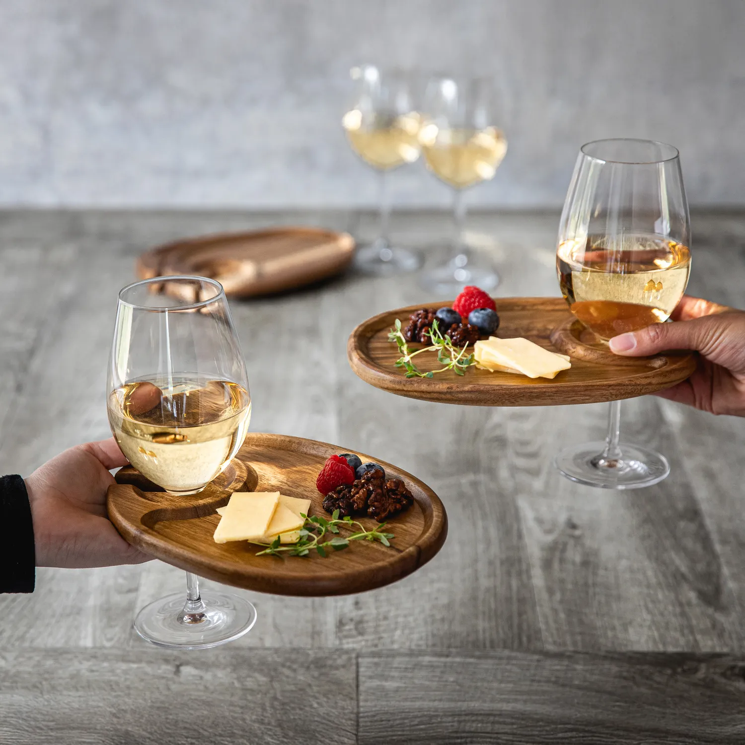 Picnic Time Wine Appetizer Plate, Set of 4