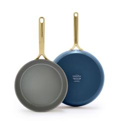 GreenPan GP5 Skillet Set with Champagne Handles  9.5" & 11"