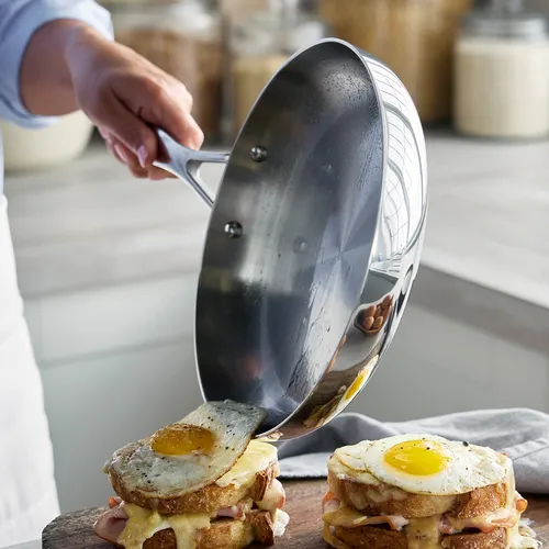 GreenPan Valencia Pro 3-Ply Stainless Steel Skillet Set, 10" & 12"