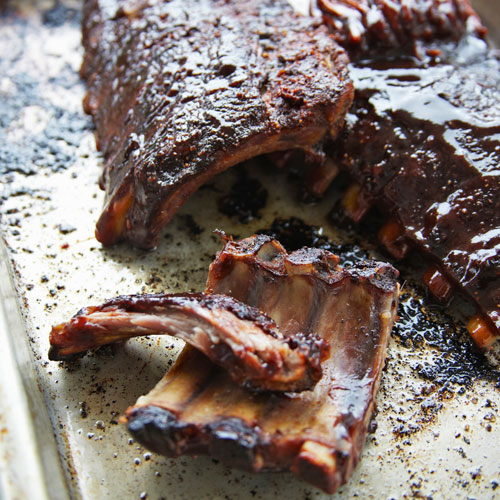 Slow Cooker Ribs with Sticky Chile and Cherry Sauce