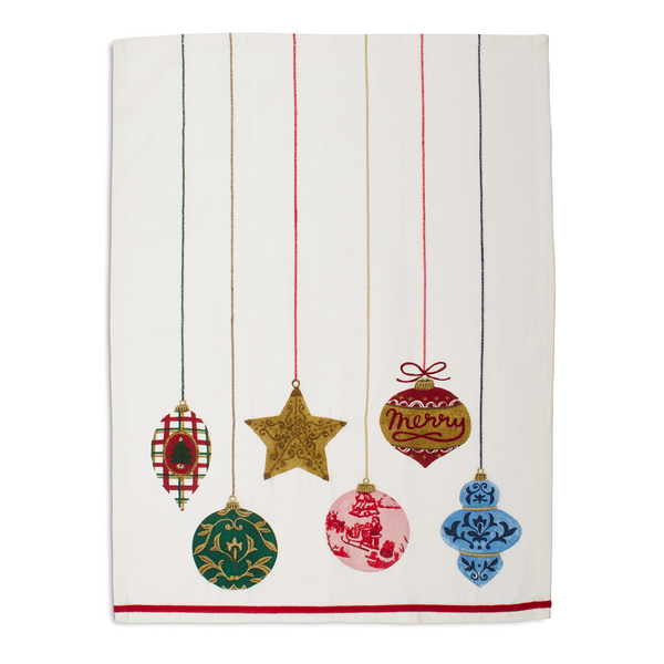 Christmas Ornaments Kitchen Towel, 28&#34; x 20&#34;