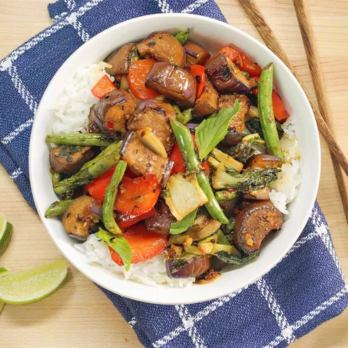 Lemongrass and Thai Basil Vegetable Stir Fry