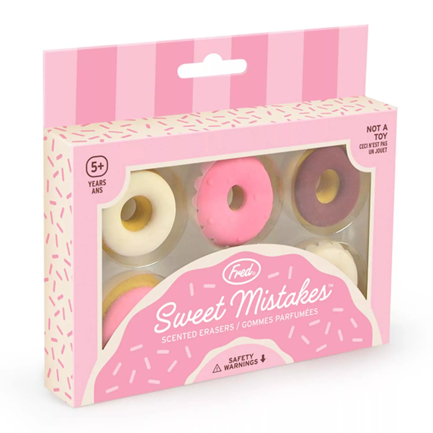 Fred Sweet Mistakes Scented Donut Erasers, Set of 6