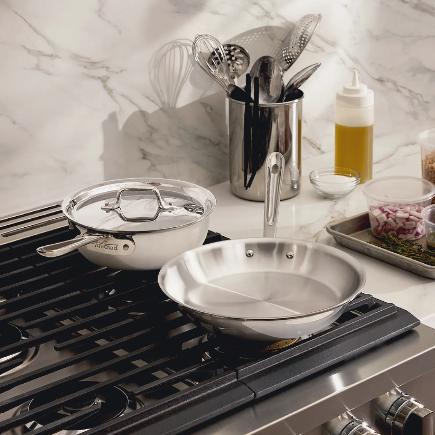 All-Clad D3 Stainless Steel Chef's Choice 3-Piece Cookware Set