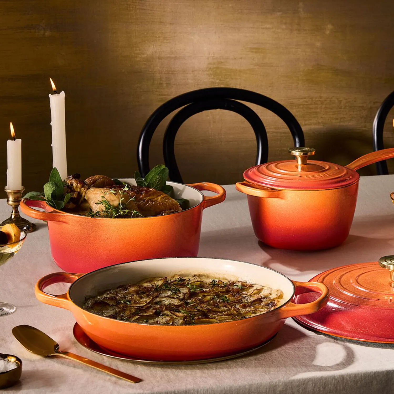 Le Creuset Signature Flamme Dorée Dutch Oven, 4.5 qt.