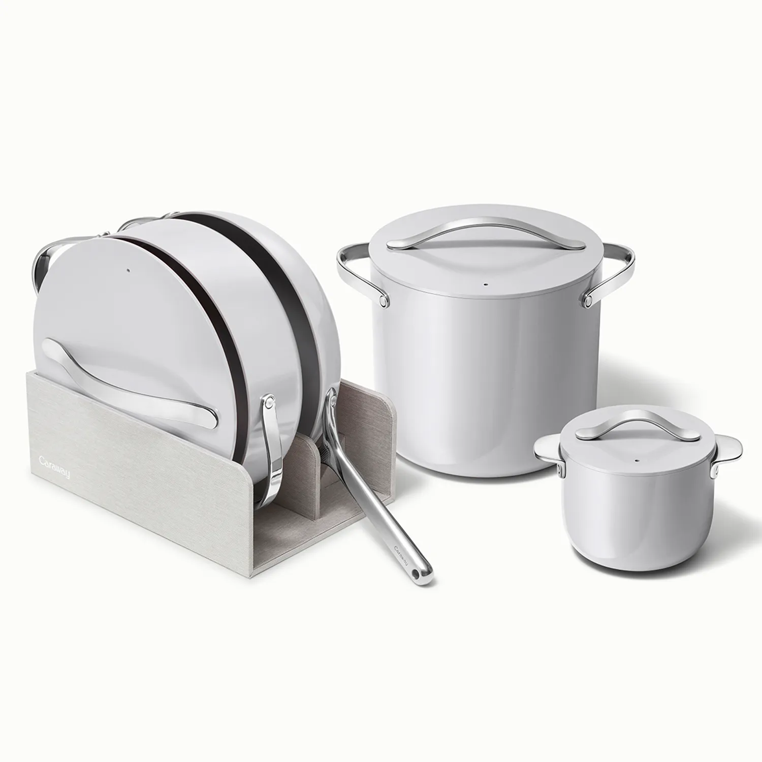 Caraway Ceramic Nonstick Cookware+ 7-Piece Set with Bonus Storage