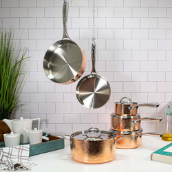 BergHOFF Vintage 10-Piece Hammered Copper Cookware Set