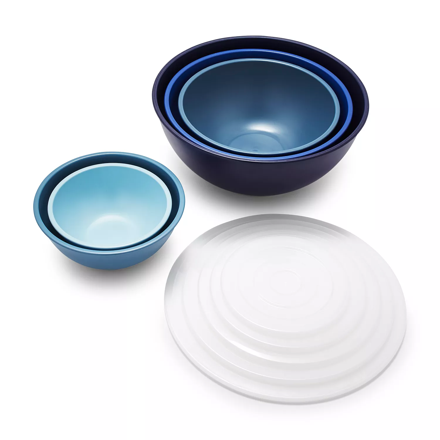 Sur La Table Mixing Bowls with Lids, Set of 5, Blue