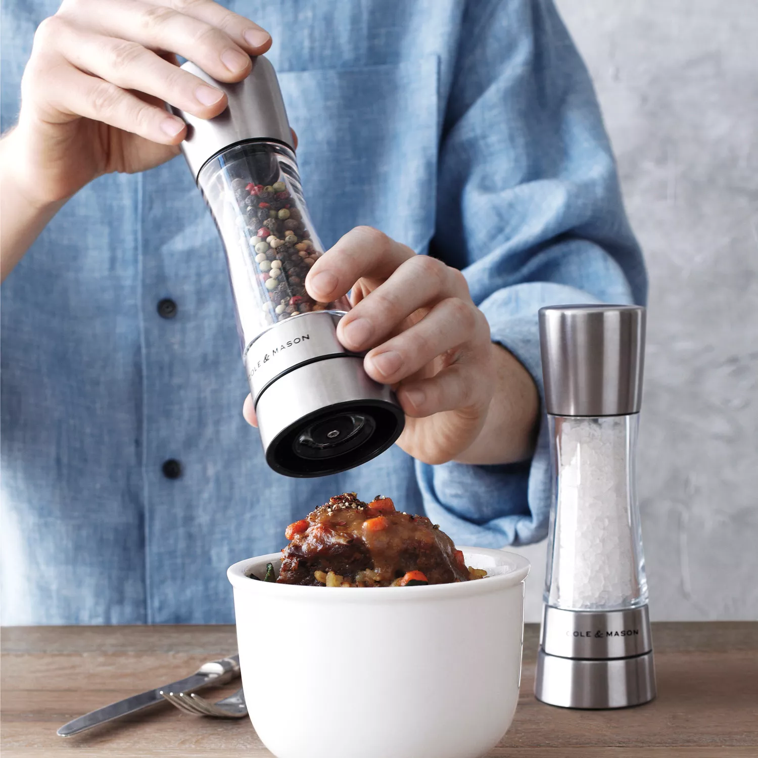 Cole &#38; Mason Derwent Salt & Pepper Mills, Stainless Steel