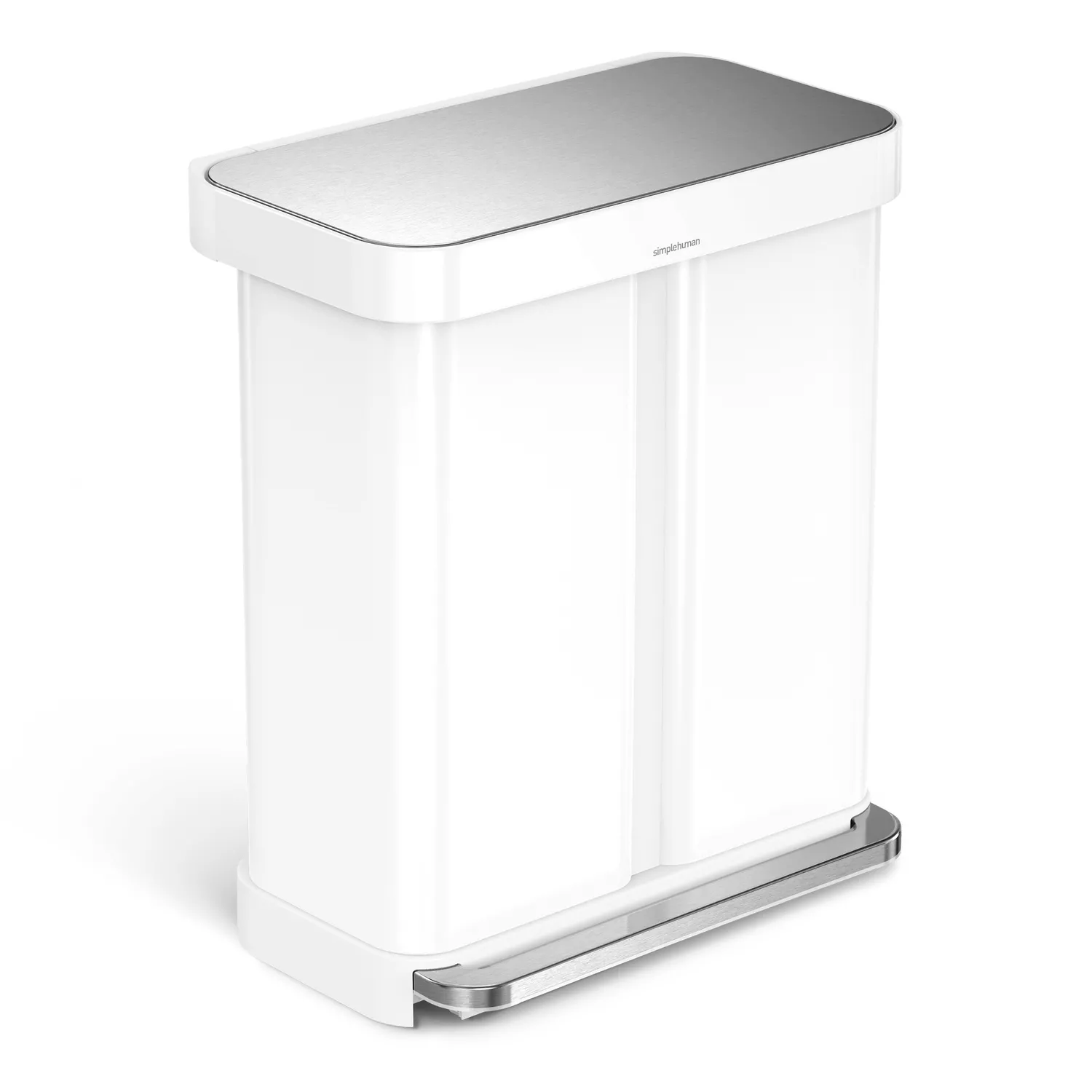 Simplehuman Dual Compartment Rectangular Step Can, 58 L
