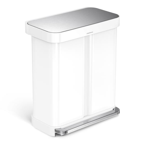 Simplehuman Dual Compartment Rectangular Step Can, 58 L - thumbnail 2
