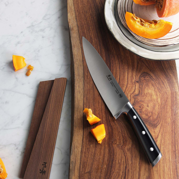 Cangshan TS Series Swedish Sandvik Steel Forged Chef Knife & Wood Sheath Set, 8&#34;