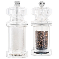 Cole & Mason Acrylic Salt & Pepper Mill Set Good light weight alternative to tall heavy metal mills