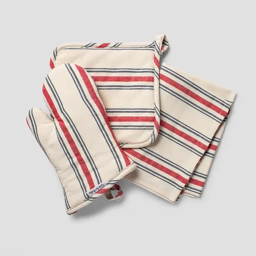 Sur la table French Stripe Kitchen 3-Piece Set