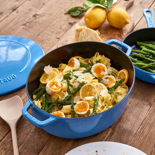 Pappardelle with Lemon, Asparagus and Parmesan with Soft Eggs