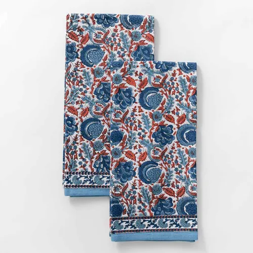 Pomegranate Floral Towels, Set of 2