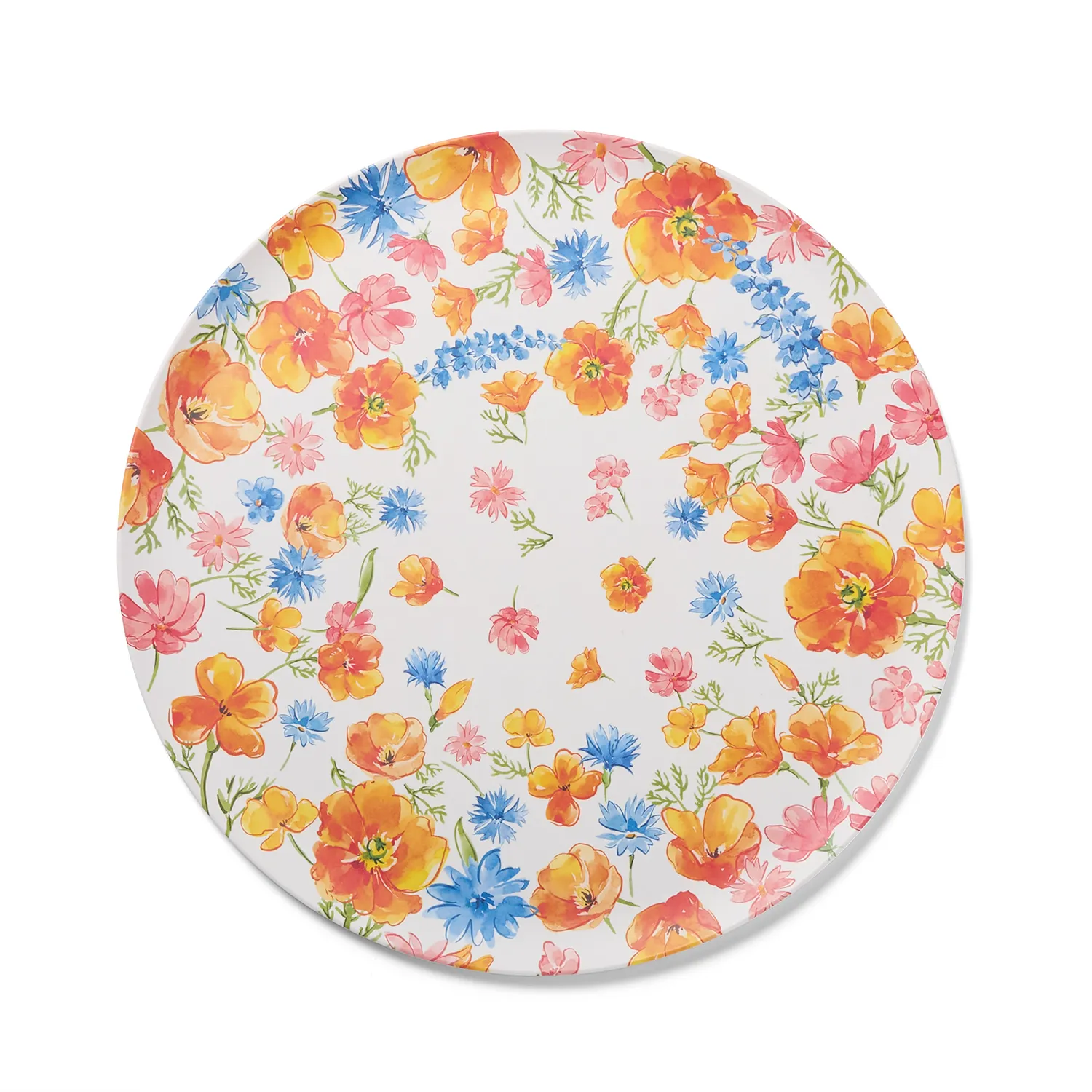 Sur La Table Wild Poppies Melamine Round Serve Platter