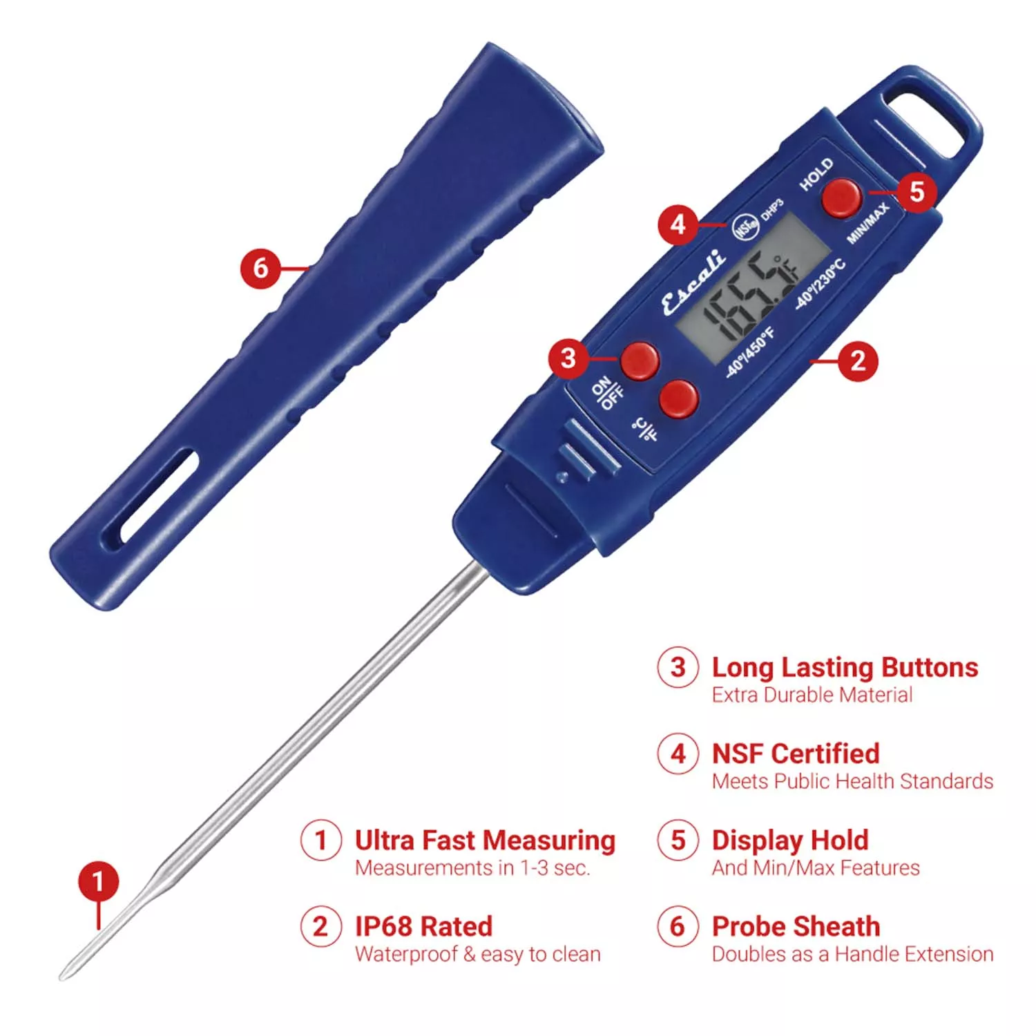 Escali Waterproof Digital Thermometer