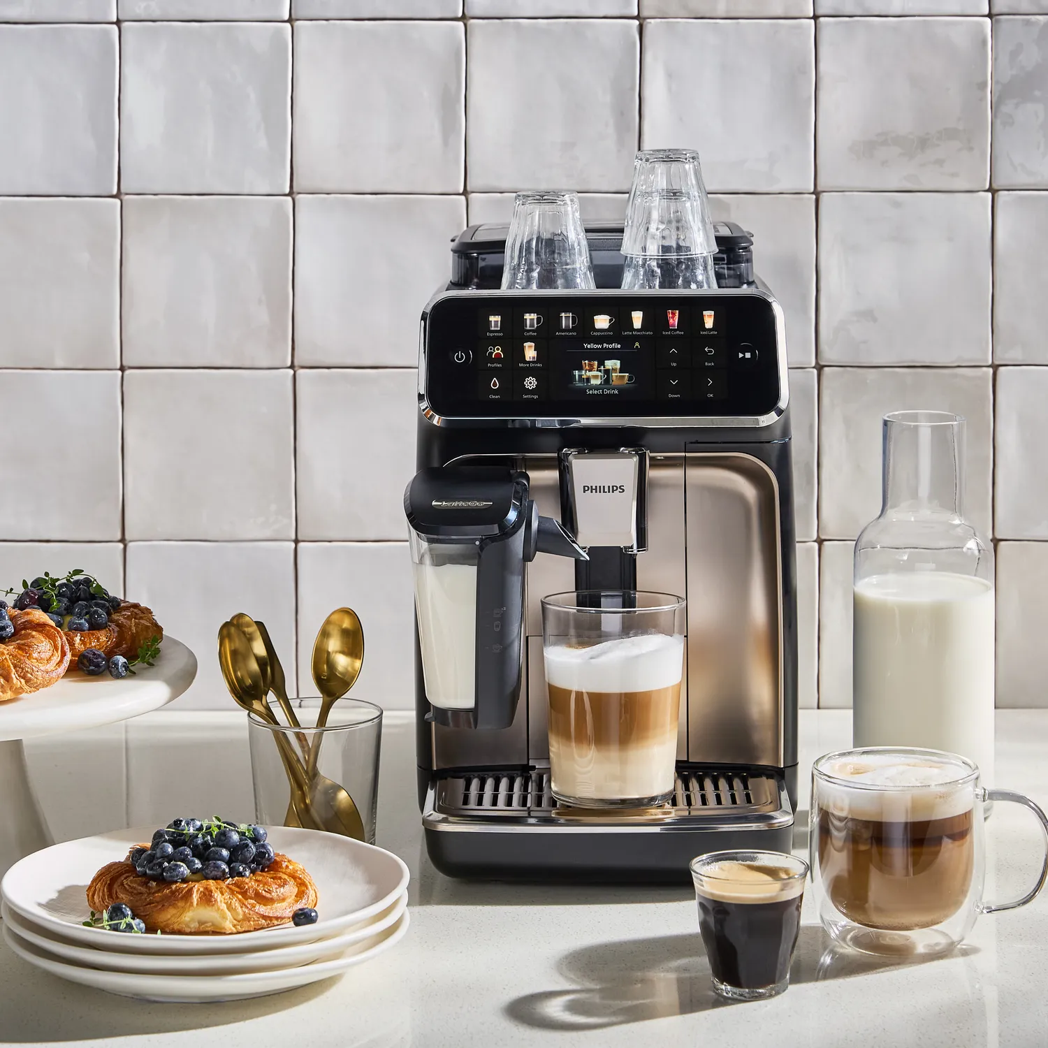 Philips 5500 Series Fully Automatic Espresso Machine with LatteGo Milk Frother