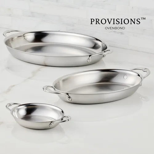 Hestan Provisions Stainless Steel Oval Au Gratin Dish