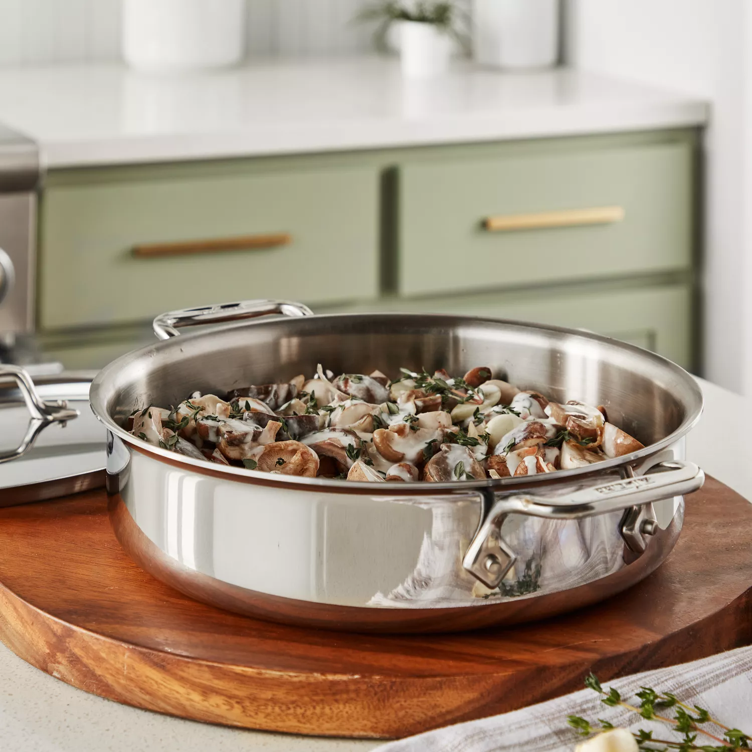 All-Clad D3 Stainless Steel 4-Quart Saute Pan with Lid