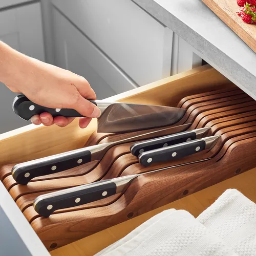 Sur La Table Walnut Drawer Knife Block