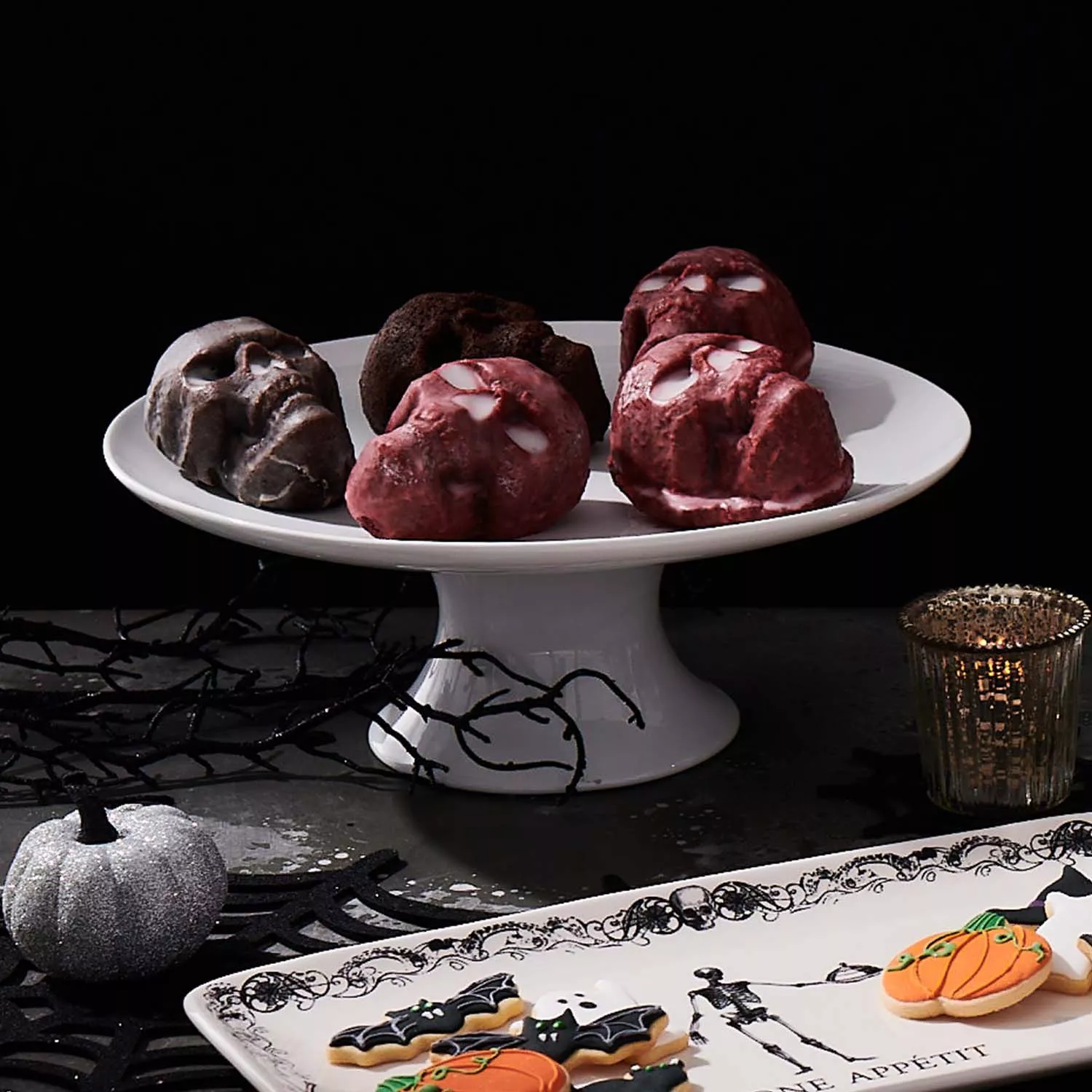 Halloween Gift Skull Cake Pan Silicone Gelatin Cakelet Mold Skull