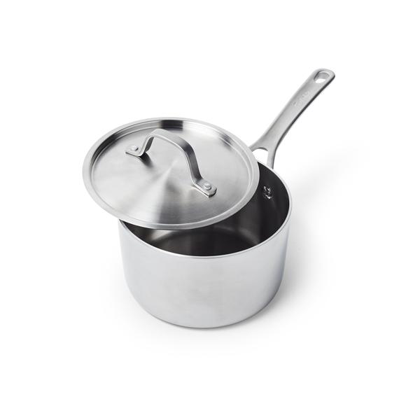 Sur La Table Pike & Pine Stainless Steel Tri-ply Saucepan with Lid, 3.5 Qt.