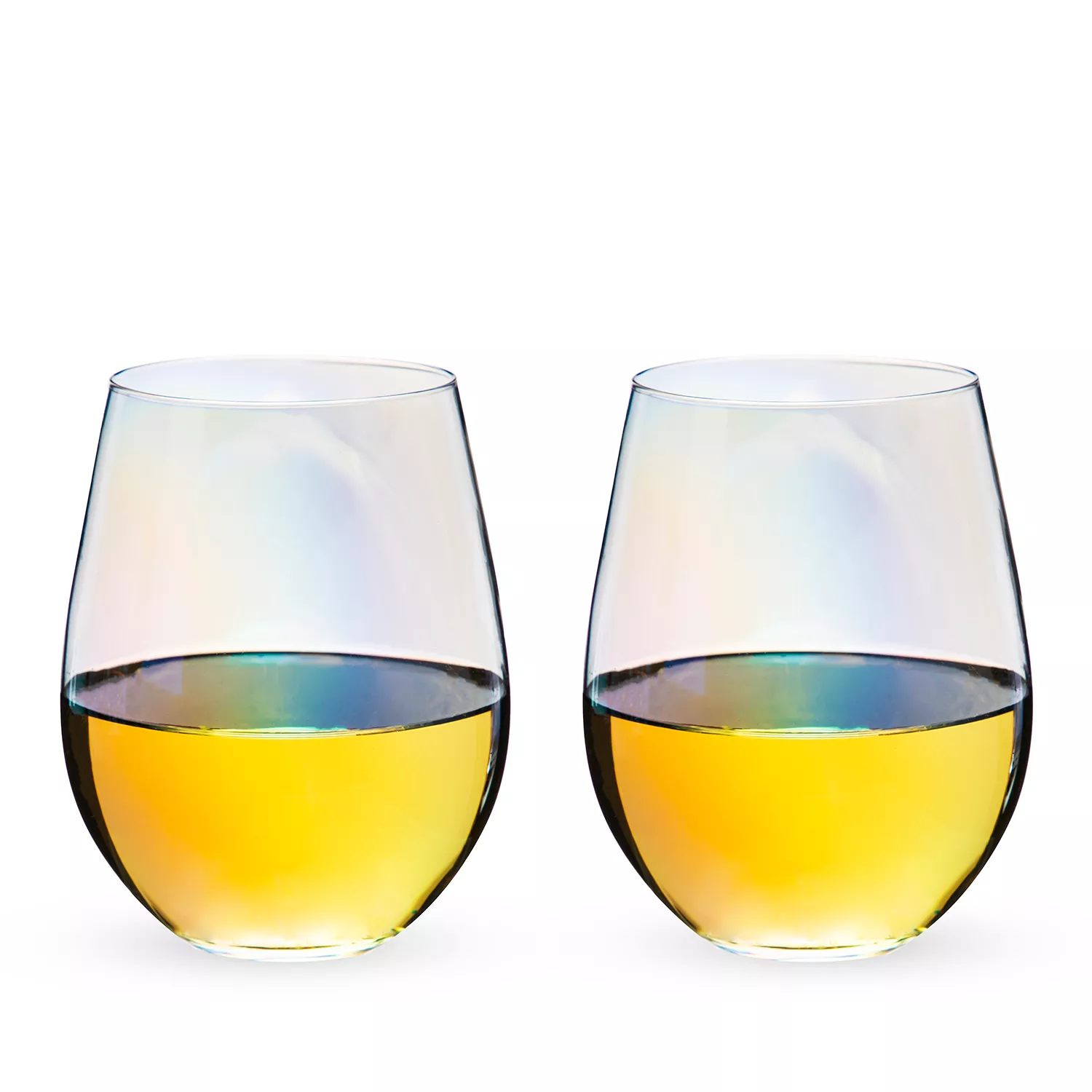 Iridescent stemless wine glasses set of 2/4/6 Unique Cute Gift