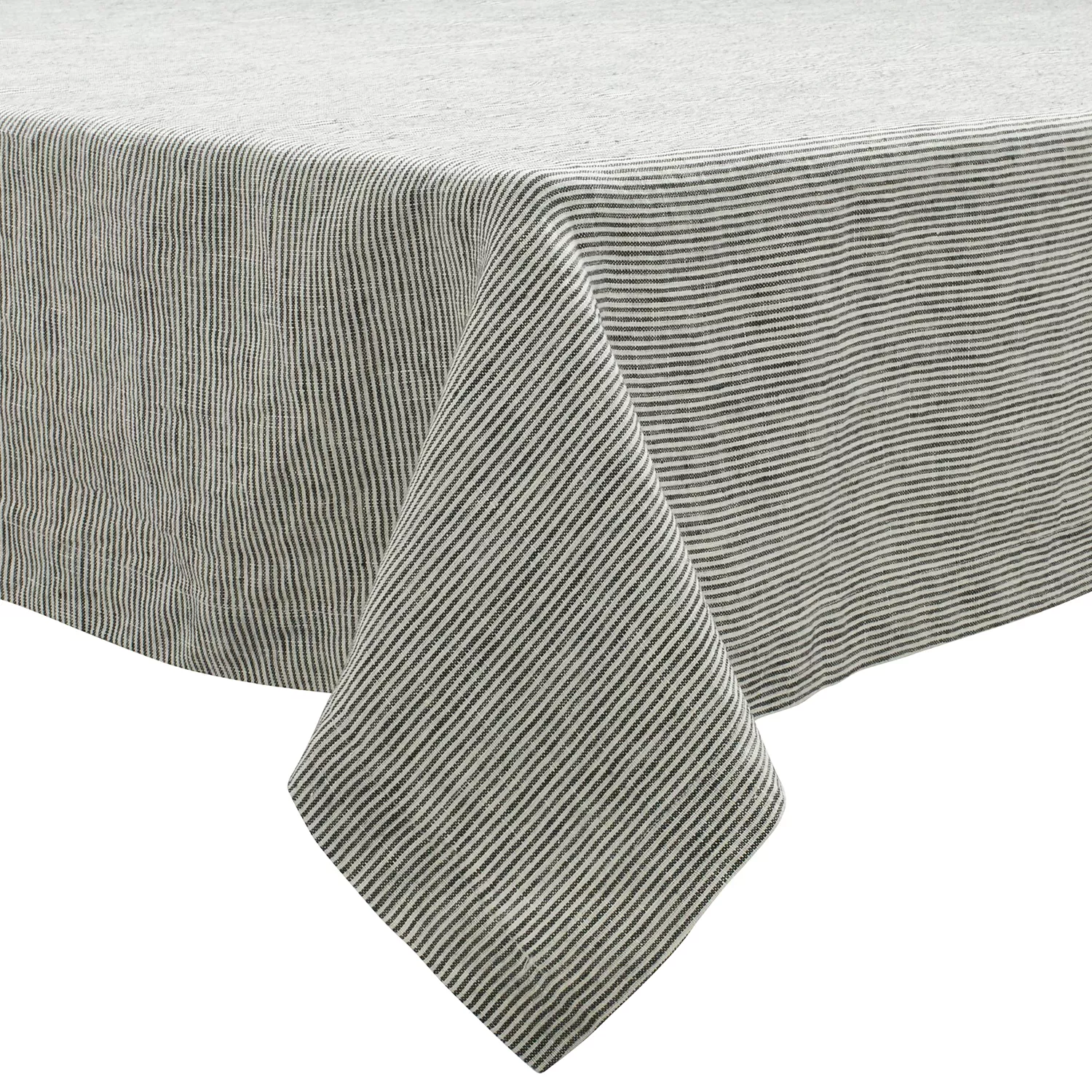 Sur La Table Pinstripe Charcoal Linen Tablecloth
