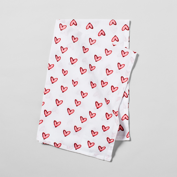 Sur La Table Valentine's Day Heart Flour Sack Towel